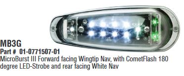01-0771507-01 Microburst III MB3G Wingtip Nav Green w/Rear Facing White Nav